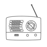 Outline radio retro style with white background vector