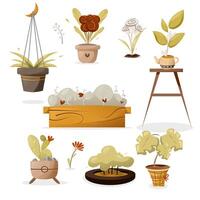 Set of green house with white background vector