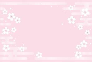 Seamless Floral Background Illustration With Cherry Blossoms In Japanese Vintage Style With Text Space. Horizontally Repeatable. vector