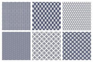 Horizontally And Vertically Repeatable Seamless Japanese Vintage Patterns Set. vector
