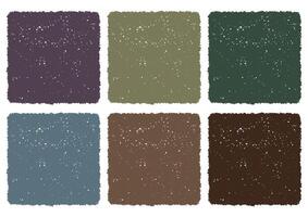 Crayon Texture Background Set In Subdued Colors Isolated On A White Background. vector