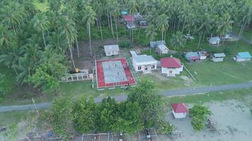 A Vibrant Aerial View of a Coastal Community Surrounded by Lush Palm Trees and Vibrant Facilities video