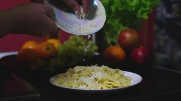 pasta nests Cooking process Step by step Water boils in a saucepan as nests of thin pasta are added to cook delicate spaghetti. Thin spaghetti noodles in the shape of a nest. instant noodles video