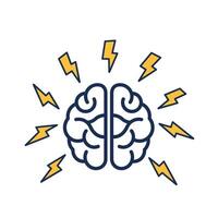 Brain With Lightning Bolts for Bipolar Disorder vector