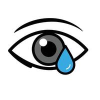 An eye with a tear drop on it vector