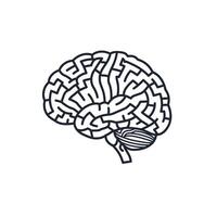 A Brain With a Maze for Obsessive-Compulsive Disorder on a White Background vector