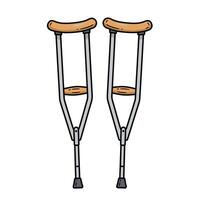 Two crutches with broken legs on a white background vector