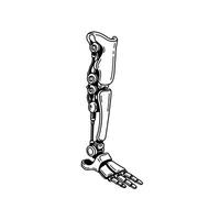 A drawing of a robot foot with a foot vector