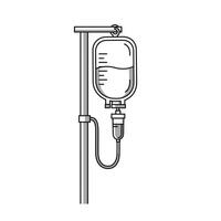 A drawing of an iv bag on a stand vector