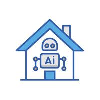 AI Home Robot Icon Design vector