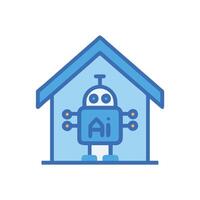 Stylish AI Home Robot Icon vector