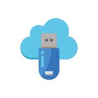 Cloud Storage USB Icon for Data vector