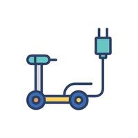 Electric Scooter Charger Icon for Mobility vector
