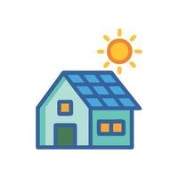 Home Solar Panel Icon Design vector