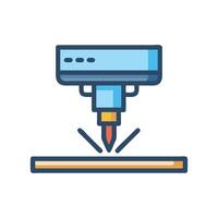 Engraving Laser Cutting Device Icon vector