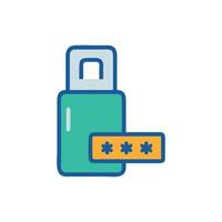 Password Protected USB Security Icon vector