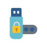 Password Protected USB Icon Design vector