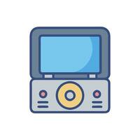 Portable DVD Player Entertainment Device Icon vector