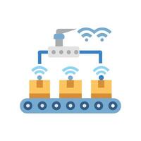 Smart Assembly Line Device Icon Design vector