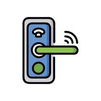 Smart Door Handle Security Icon vector