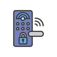 Smart Lock Security Device Icon vector
