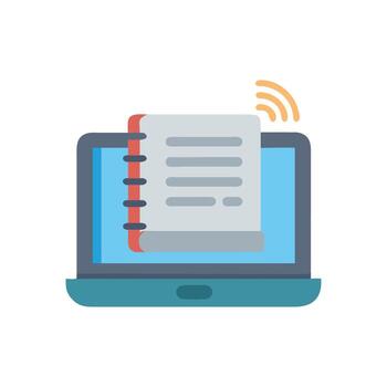 digital inteligente cuaderno icono vector