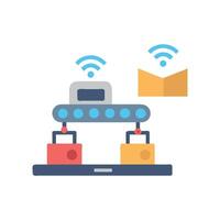 Smart Production Line Automation Icon vector