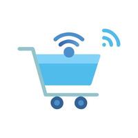 Smart Shopping Cart Device Icon vector