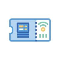 Smart Subway Ticket Device Icon Design vector
