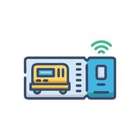 Smart Subway Ticket Icon Design vector