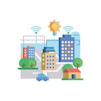 Smart Urban Planning System Icon vector