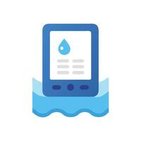 water drop icon on tablet computer vector