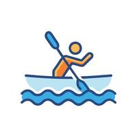Dynamic Canoe Sprint Icon Design vector