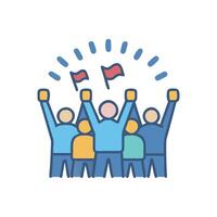 Dynamic Crowd Cheer Icon Design vector