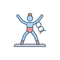 Gymnast Chalk Icon for Artistic Design vector