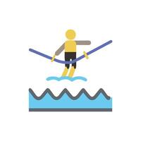 Creative Highlining Icon for Adventure vector