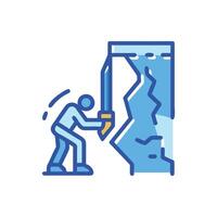 Stylized Ice Climbing Graphic for Design vector