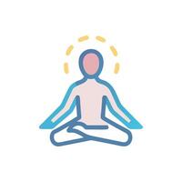 Stylish Meditation Pose Icon Design vector
