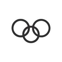 Icon of Olympic Rings Symbolizing Unity vector