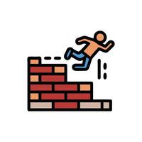 Parkour Wall Run Icon for Dynamic Action vector