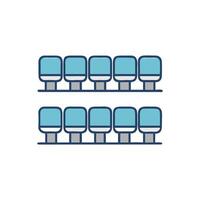 Stadium Seats Icon for Spectator Seating vector