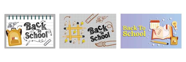 Back to school features a tic tac toe game with scribbles and light bulbs. vector