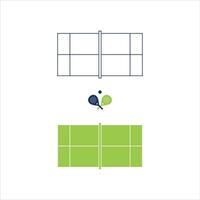 Illustration of a padel court with two padel rackets vector