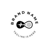 Abstract padel racket padel pulse design logo vector