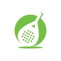 A padel racket resting on a padel ball vector