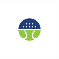 Illustration of a padel ball with a padel racket surface that is attached to it vector