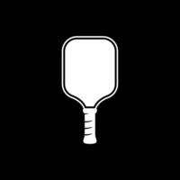vertical pickleball racket with white color on black background vector
