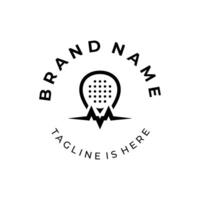Heartbeat pulse padel design logo vector