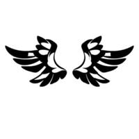 Stylized of symmetrical black and white bird wings on a pristine white background, symbolic of freedom. vector