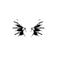Symmetrical Paper Cutout Abstract Black and White of Winglike Forms with Layering and Subtle Shadows on White Backdrop. vector